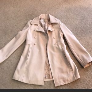 Women's Tulle cream colored pea coat